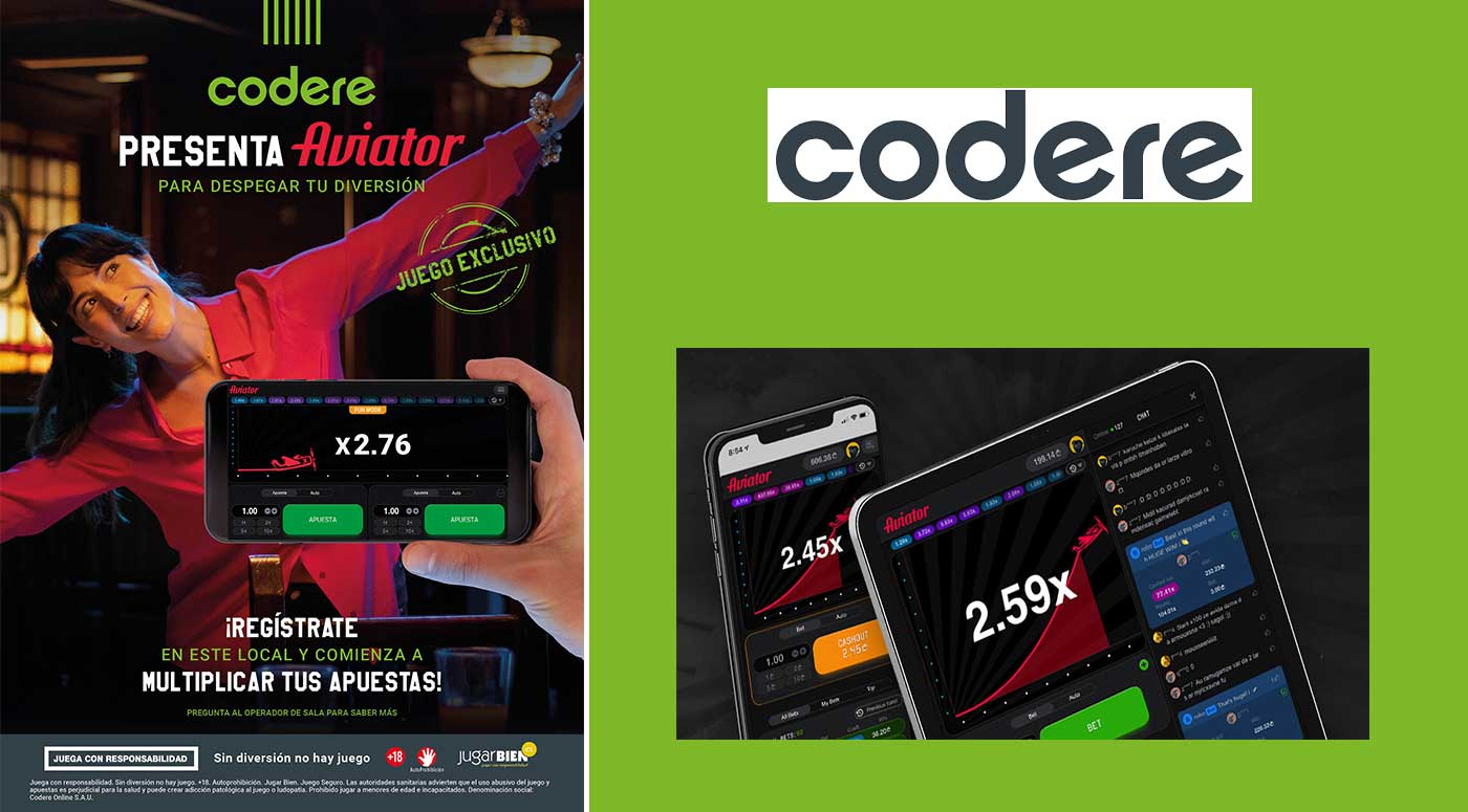 Codere doble licencia Aviator Colombia